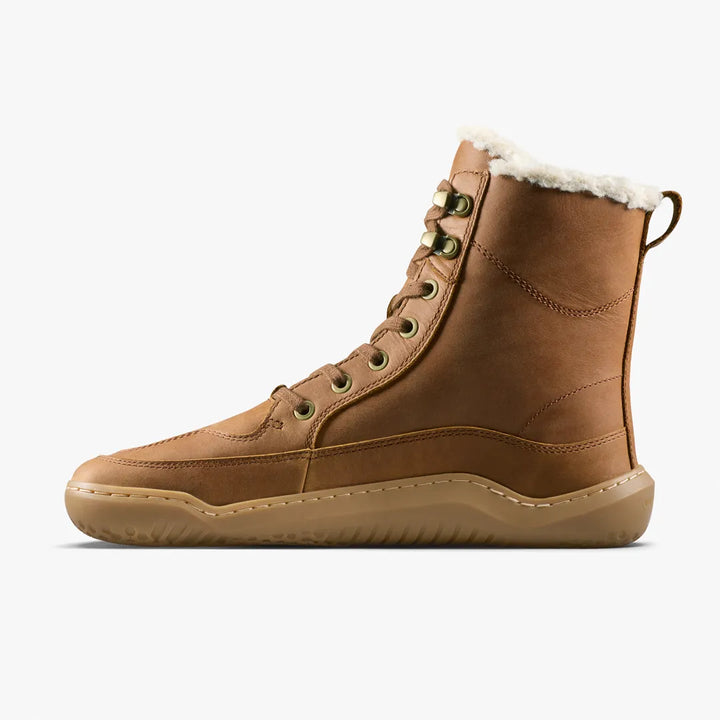 Tan Wild Hide Gobi Boot II Warmlined (Women) leather lace-up boot with a faux shearling lining and a flat, flexible sole.