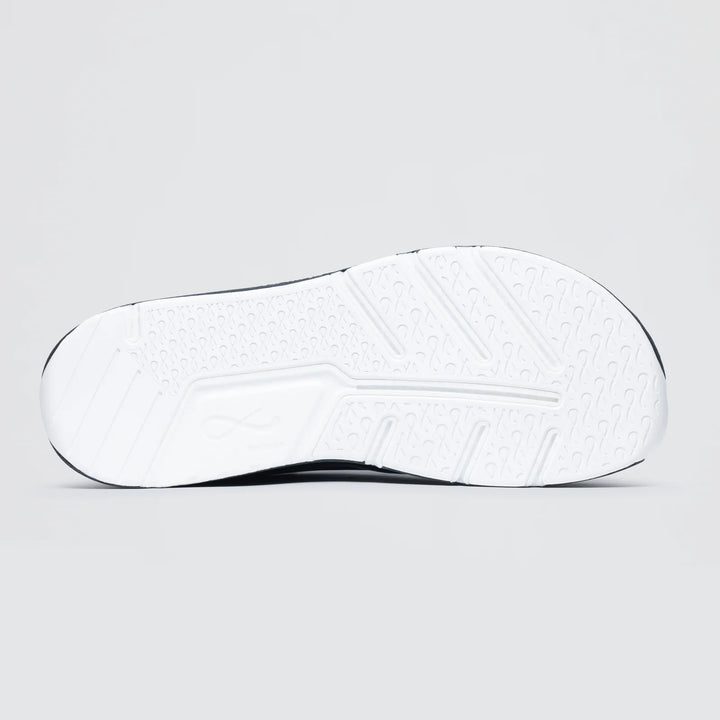The image displays the white textured sole of the Notace Michi 1 (Women's) training shoe, featuring lines, dots, and curves, viewed from the bottom against a plain light gray background.