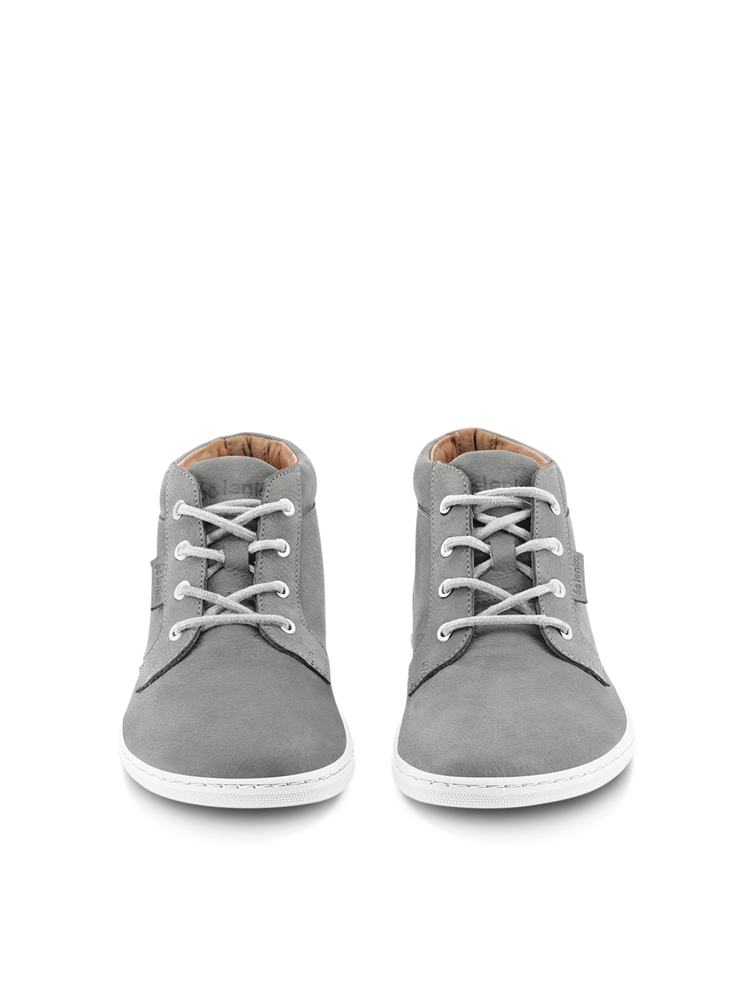 The BeLenka Synergy (Unisex) sneakers in light gray feature a wide toe-box, white soles, and white laces, shown side by side on a plain white background, facing forward.